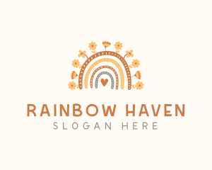 Scandinavian Floral Rainbow logo design