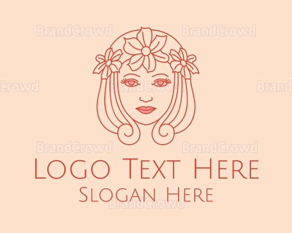 Flower Crown Woman Logo