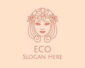 Flower Crown Woman  Logo