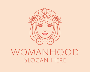 Flower Crown Woman  Logo