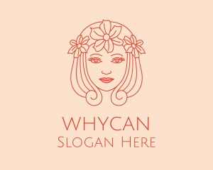 Flower Crown Woman  Logo