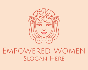 Flower Crown Woman  logo design