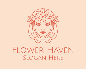 Flower Crown Woman  logo design