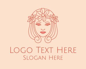 Flower Crown Woman  Logo