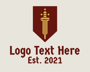 Dagger - Royal Sword Crest logo design