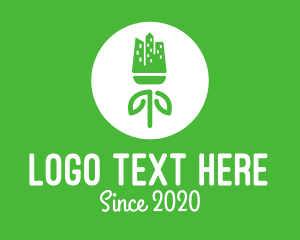 Biology - Green Flower Skyline logo design