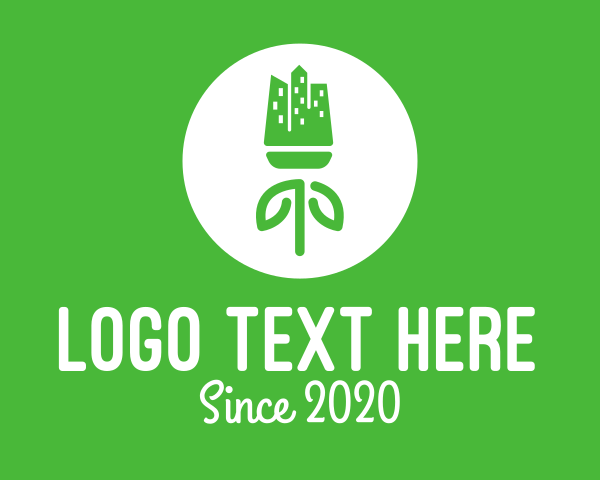 Skyline - Green Flower Skyline logo design