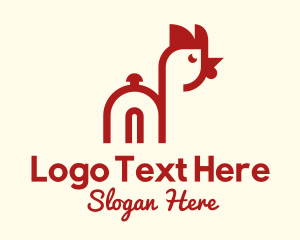 Livestock - Red Chicken Cloche logo design