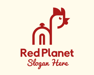 Red Chicken Cloche logo design