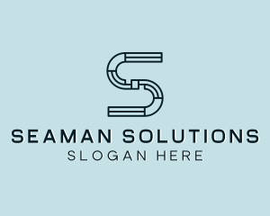 Plumbing Construction Handyman Letter S logo design