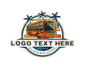 Bus Stops - Bus Travel Transportation logo design