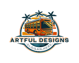 Bus Travel Tour Transportation logo design