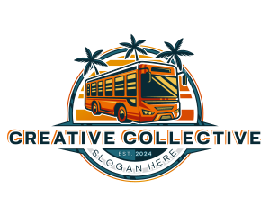 Bus Travel Tour Transportation logo design