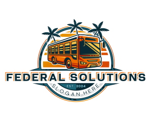 Bus Travel Tour Transportation logo design