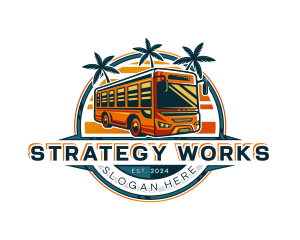 Bus Travel Tour Transportation logo design