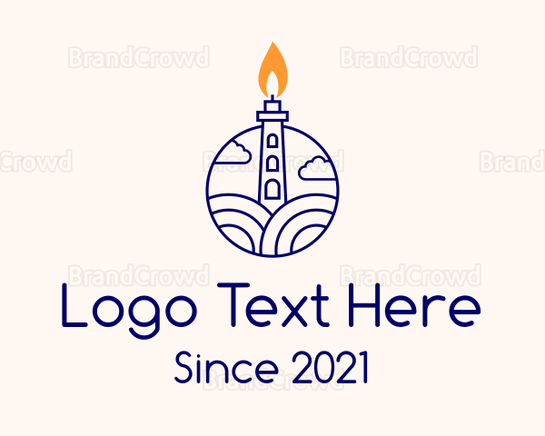 Candle Lighthouse Tower Logo
