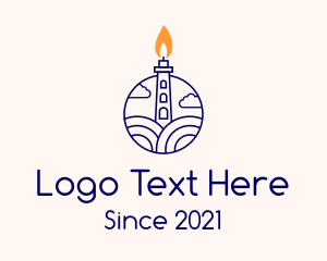 Nautical - Candle Lighthouse Tower logo design