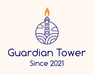 Candle Lighthouse Tower logo design