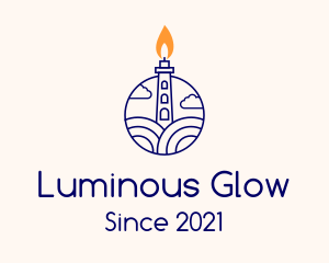 Illumination - Candle Lighthouse Tower logo design