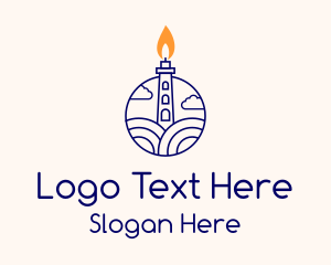 Candle Lighthouse Tower Logo