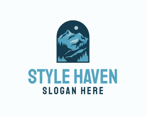 Skiing - Blue Forest Mountain logo design