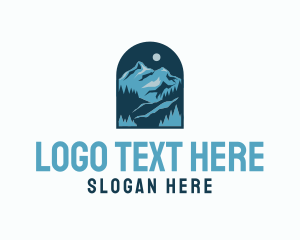 Outdoor - Blue Forest Mountain logo design