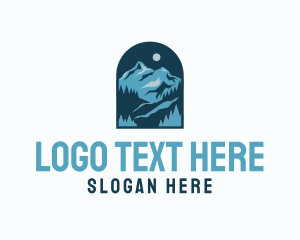 Mountain - Blue Forest Mountain logo design