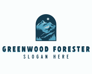 Blue Forest Mountain logo design