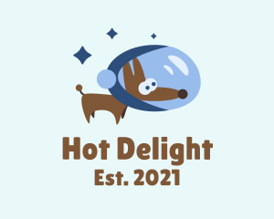 Cute Dog Astronaut  logo design