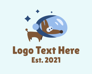 Dachshund - Cute Dog Astronaut logo design