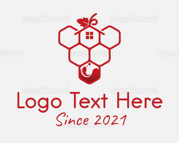 Hexagon Grape Vineyard Logo