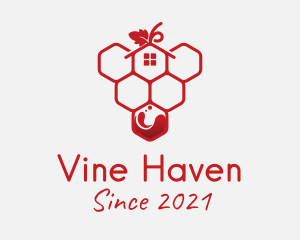 Hexagon Grape Vineyard logo design