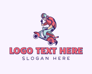 Character - Moped Scooter Guy logo design