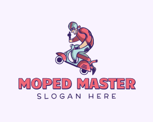 Moped - Moped Scooter Guy logo design