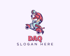 Driver - Moped Scooter Guy logo design