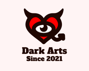 Heart Devil Eye logo design