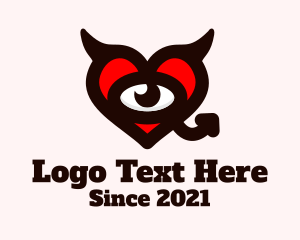 Temptation - Heart Devil Eye logo design