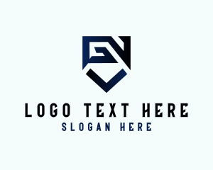 Cyber Security - Industrial Shield Letter GV logo design