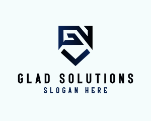 Industrial Shield Letter GV logo design