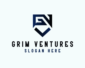 Industrial Shield Letter GV logo design