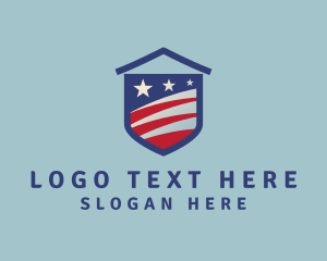 American - Patriotic House Shield logo design