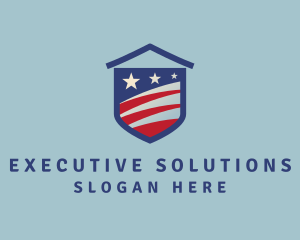 President - Patriotic House Shield logo design