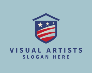 Veteran - Patriotic House Shield logo design