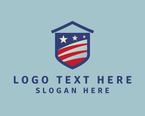 Vote - Patriotic House Shield logo design