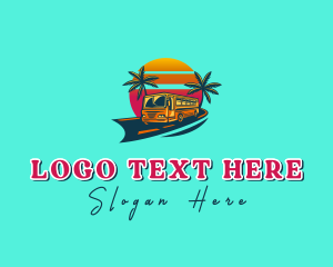 Tourist - Tropical Bus Tour logo design