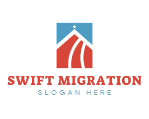Migration - Minimal American Flag logo design