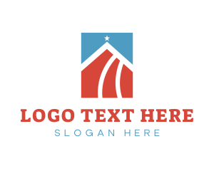 Construction - Minimal American Flag logo design