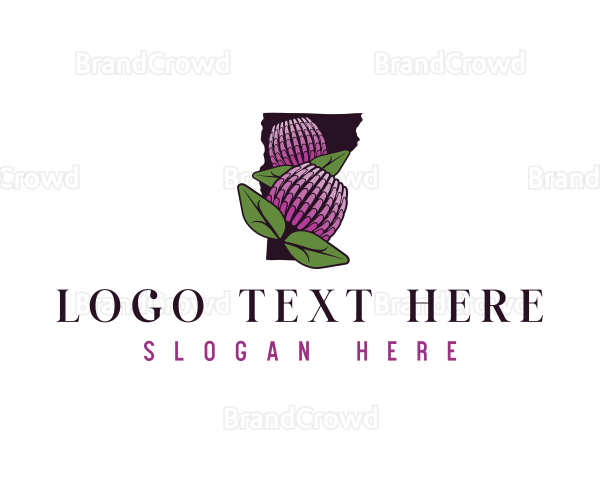 Vermont Red Clover Flower Logo