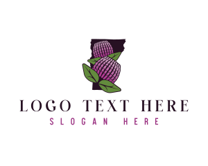 Map - Vermont Red Clover Flower logo design