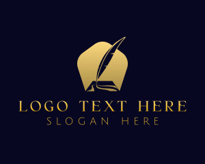 Bookstore - Premium Feather Quill logo design